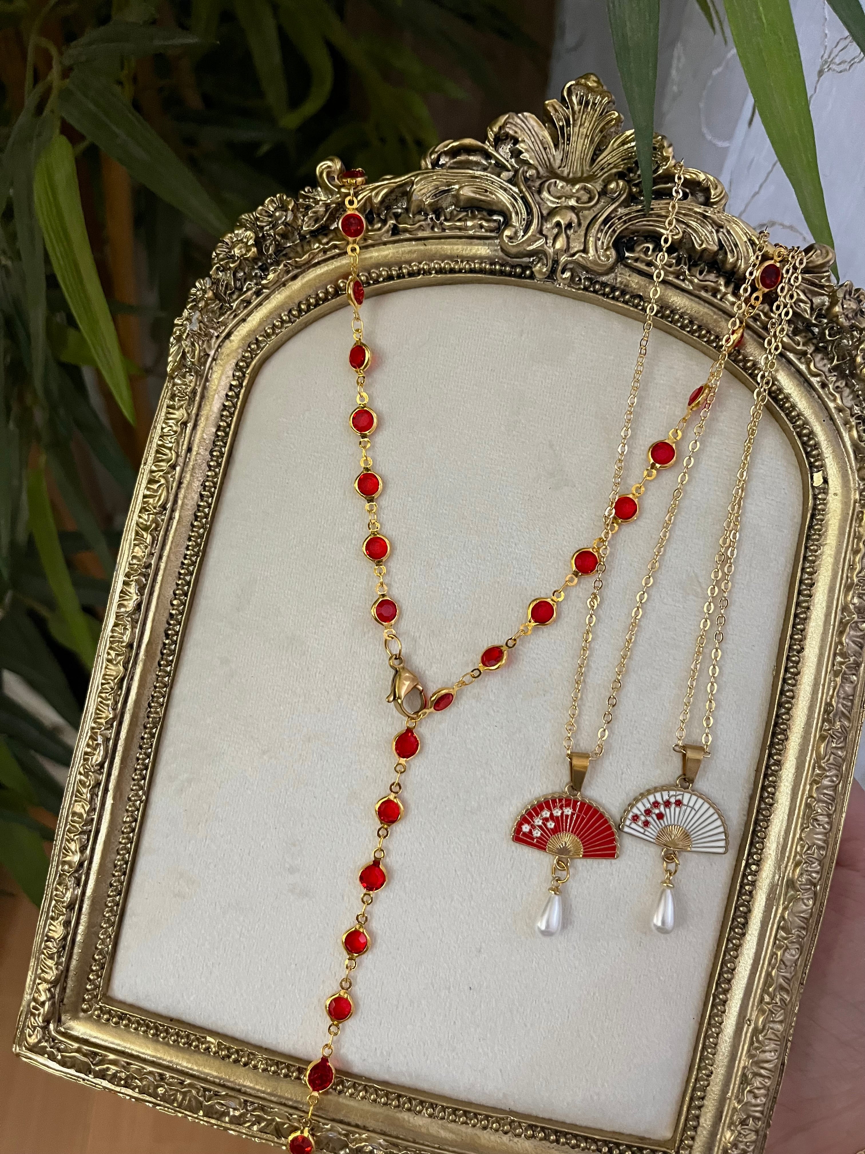 Collier Y rouge