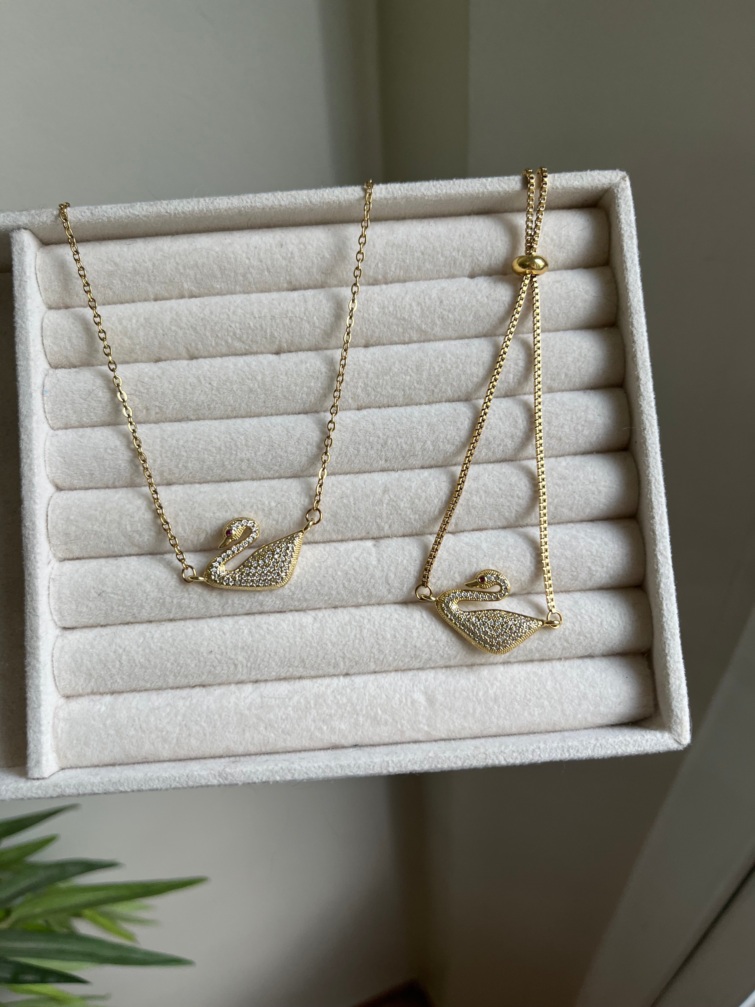 Parure Collier et gourmette Swan