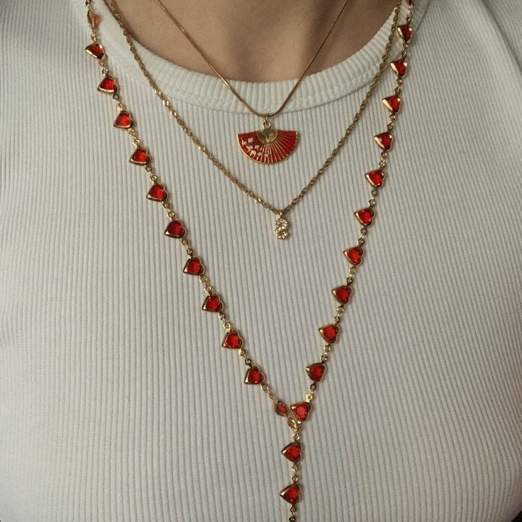 Collier Y rouge