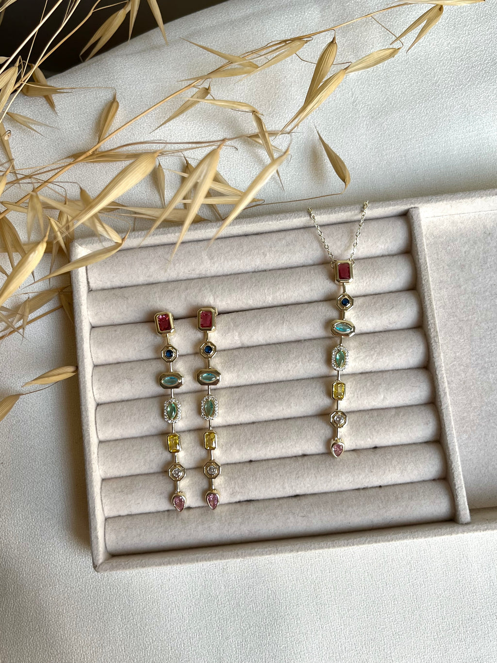 Duo Collier Y + boucles d’oreilles