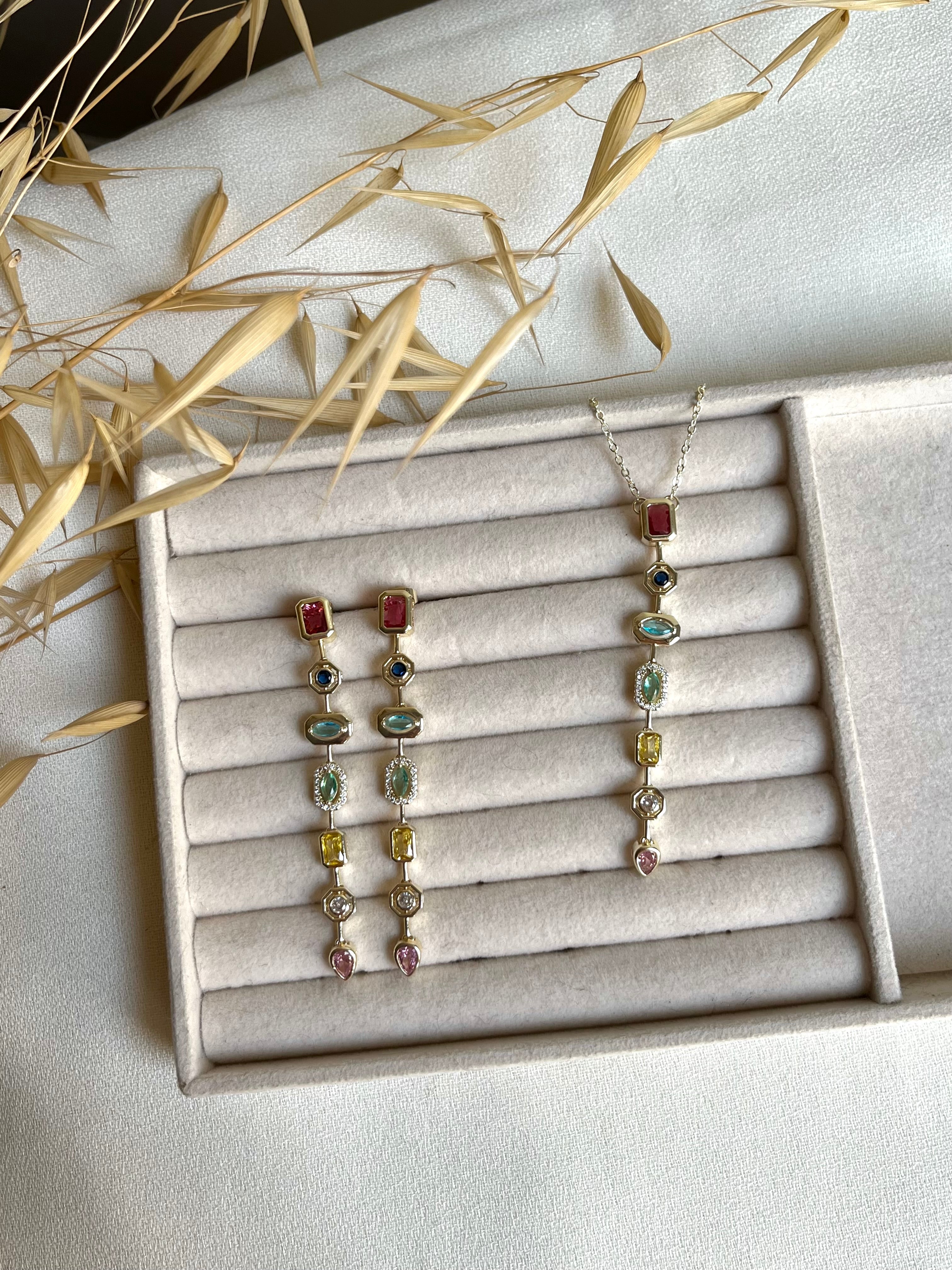 Duo Collier Y + boucles d’oreilles