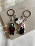 Duo lego spider man keychains
