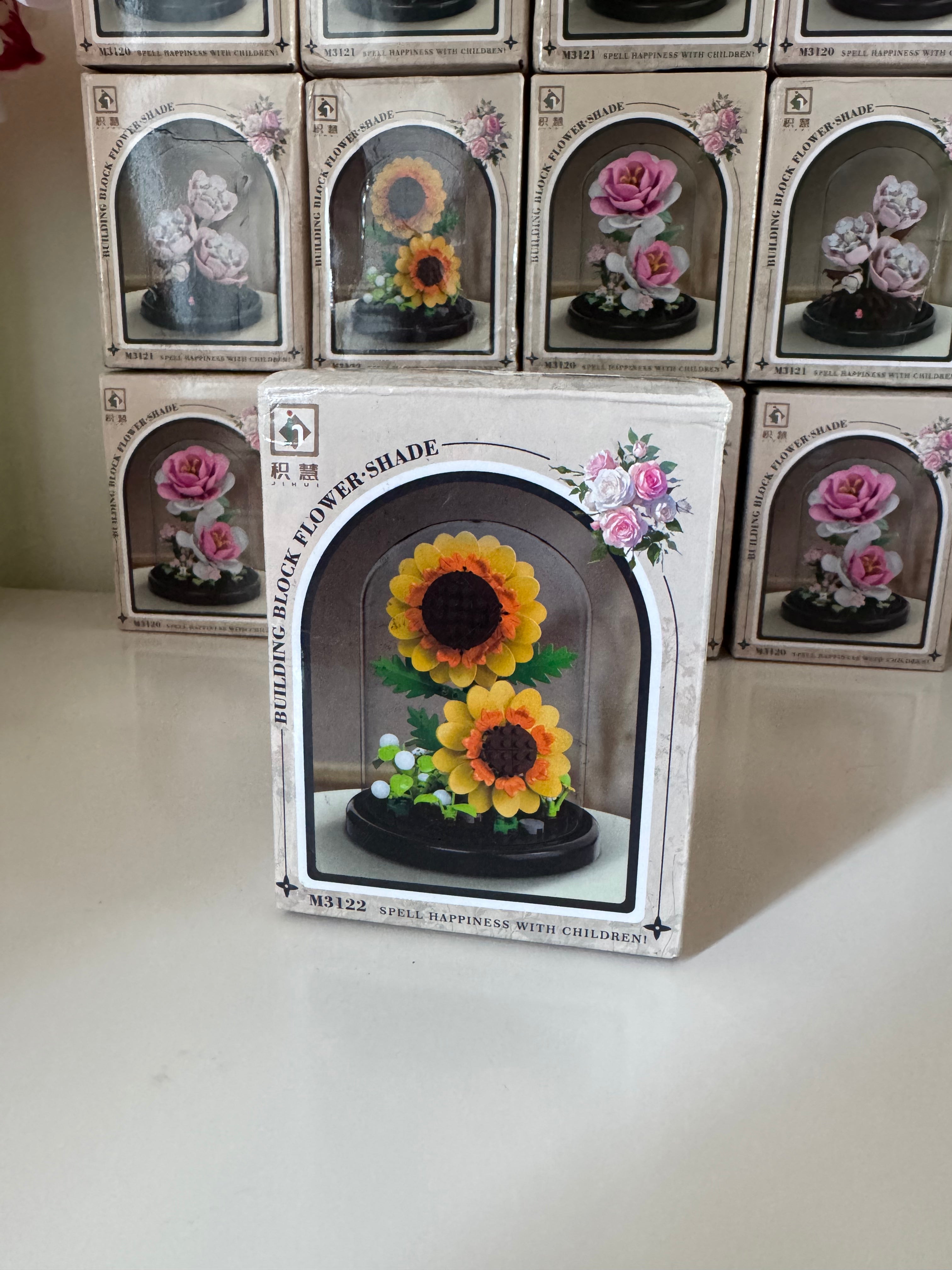 Lego fleur sous cloche